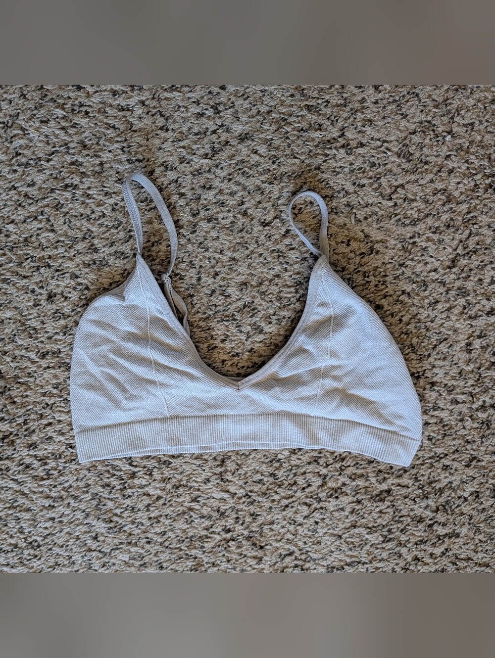 Grey Triangle Ribbed Bra - Colsie - Small